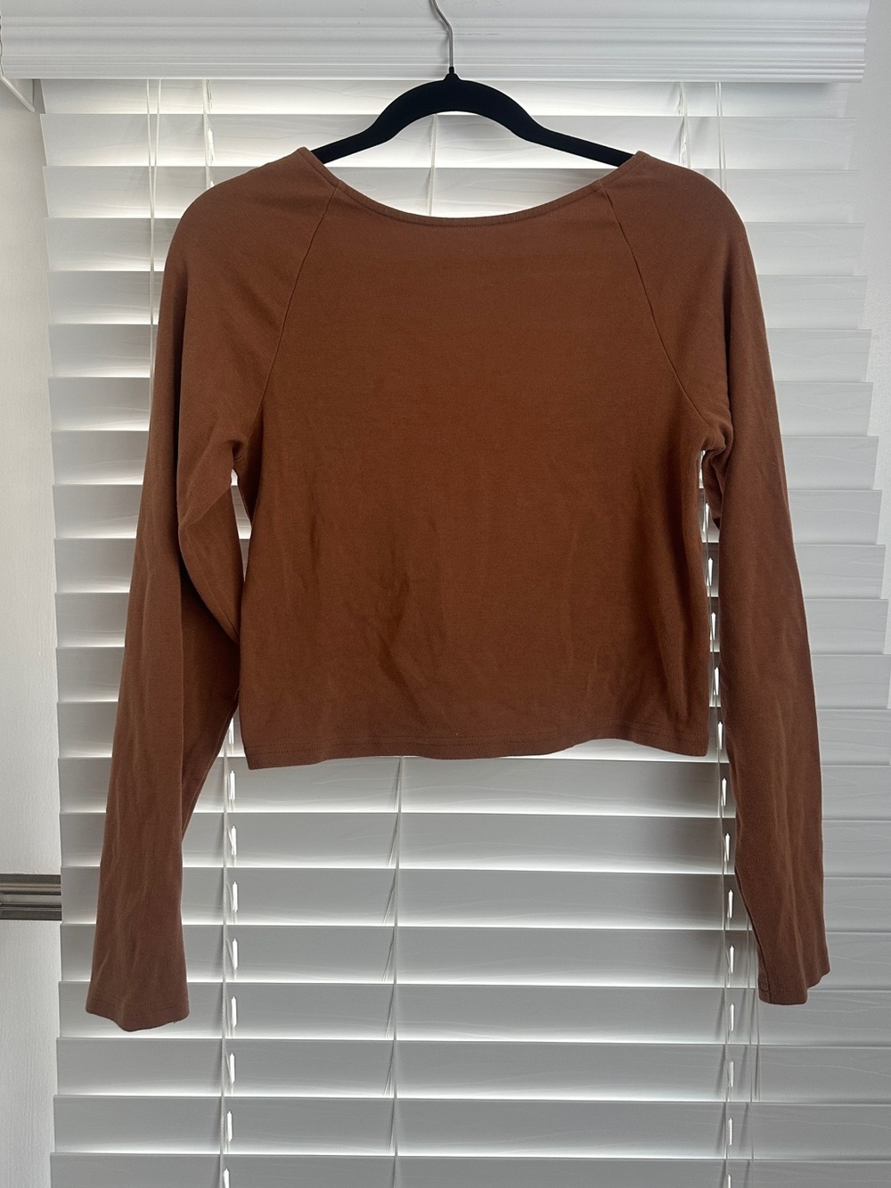 Aerie Long Sleeve Cropped Women's Top - Brown